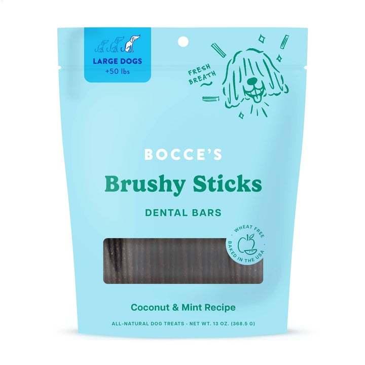 Bocce's Bakery Dailies Brushy Sticks Dog Dental Treats 13oz: Medium