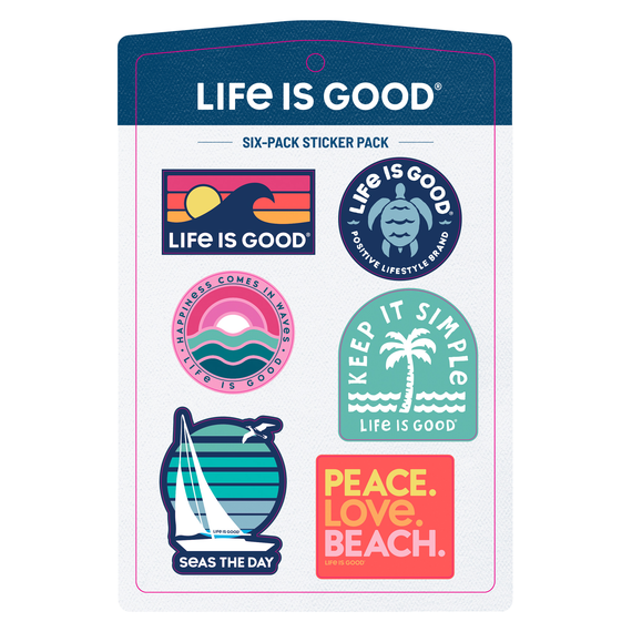 Beach Six-Pack Sticker Pack