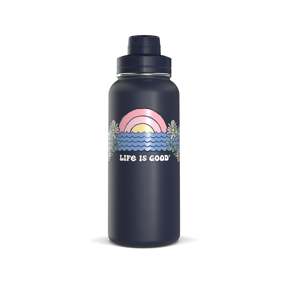 Sunset Daisies 32oz Stainless Steel Water Bottle