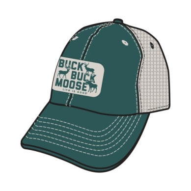 BUCK BUCK MOOSE OLD FAVORITE MESH BACK CAP, SPRUCE GREEN