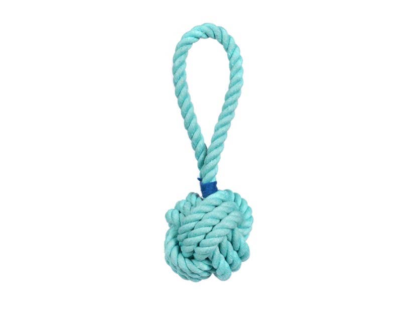 Jax & Bones Celtic Knot Rope Dog Toy Aqua Small 3"