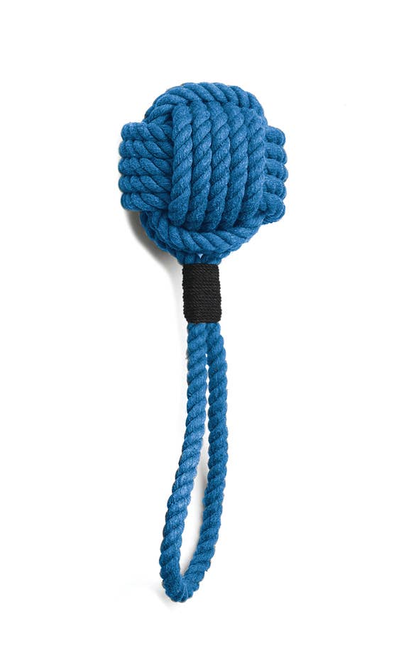 Jax & Bones Celtic Knot Tie Rope Dog Toy Blue Small 3"