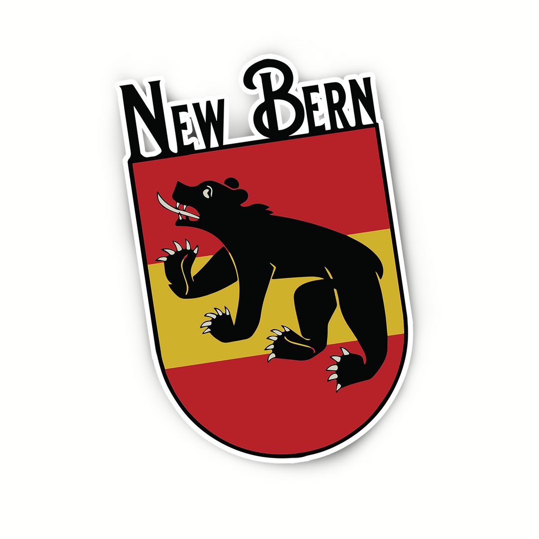 New Bern Black Bear Shield Red/Yellow Magnet