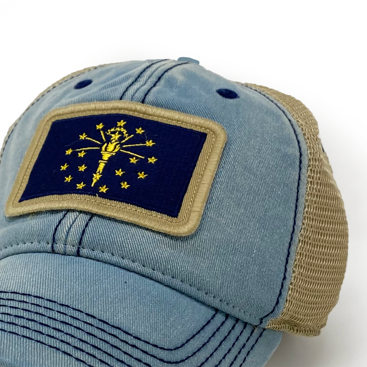 Indiana Flag Patch Trucker Hat