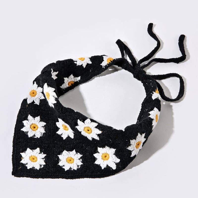 Woven Flower Hairband: White