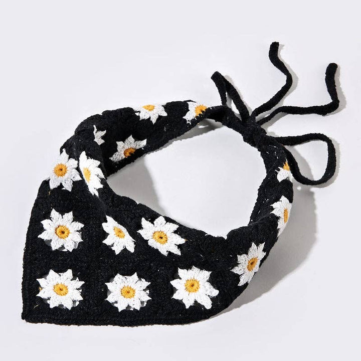 Woven Flower Hairband: White