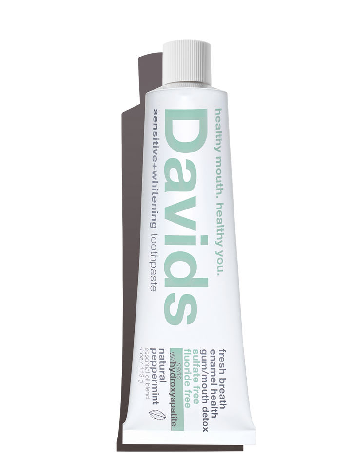 Davids sensitive+whitening nano-hydroxyapatite premium toothpaste / peppermint / 4 oz