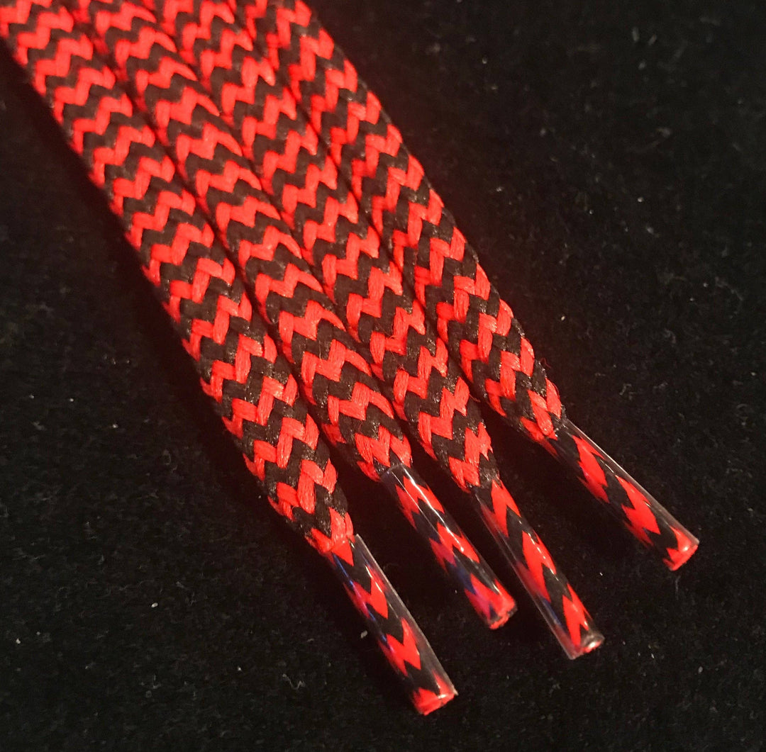 Red and Black Hybrid Shoelaces Chevron Pattern: 60”