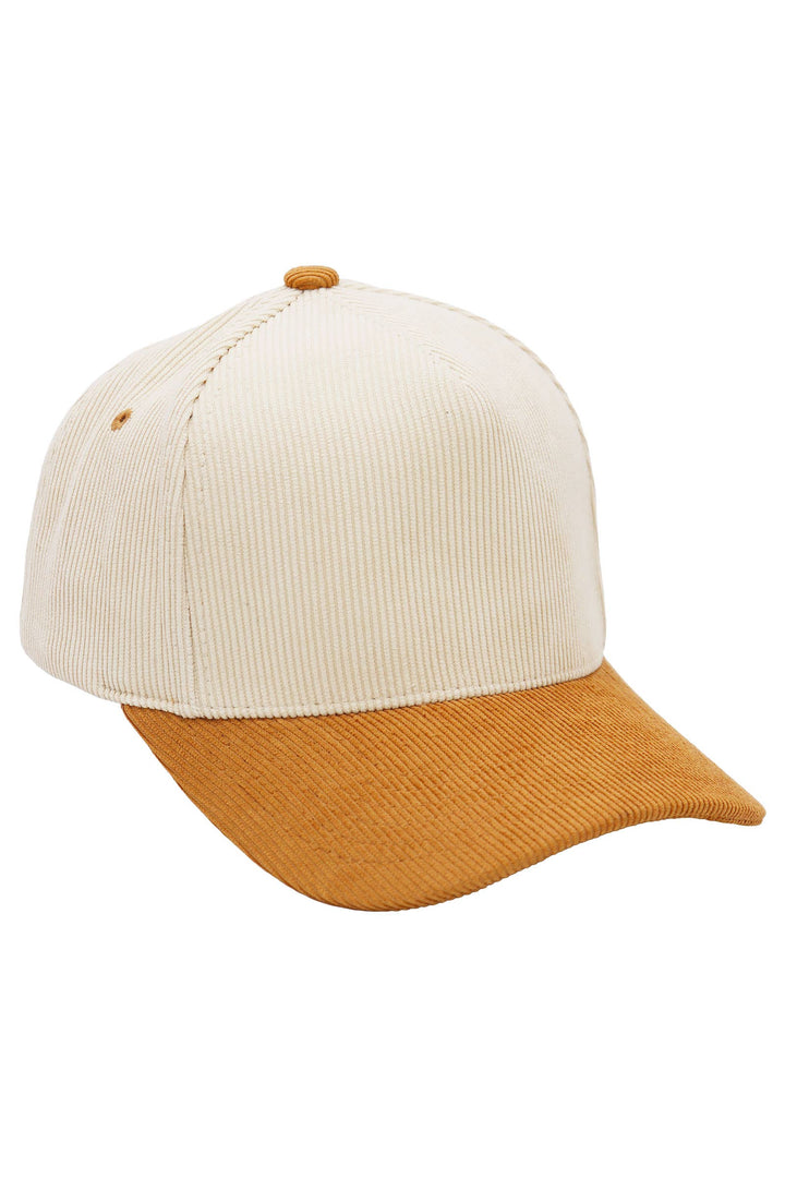 Premium Corduroy Beige Upper Baseball Cap: BEIGE/CAMEL / ONE SIZE