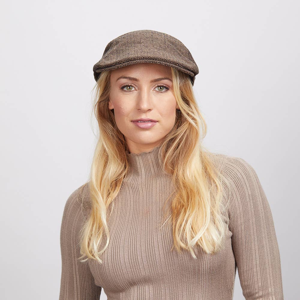 Newsboy Flat Cap - Style Mikey: Brown / XS/S
