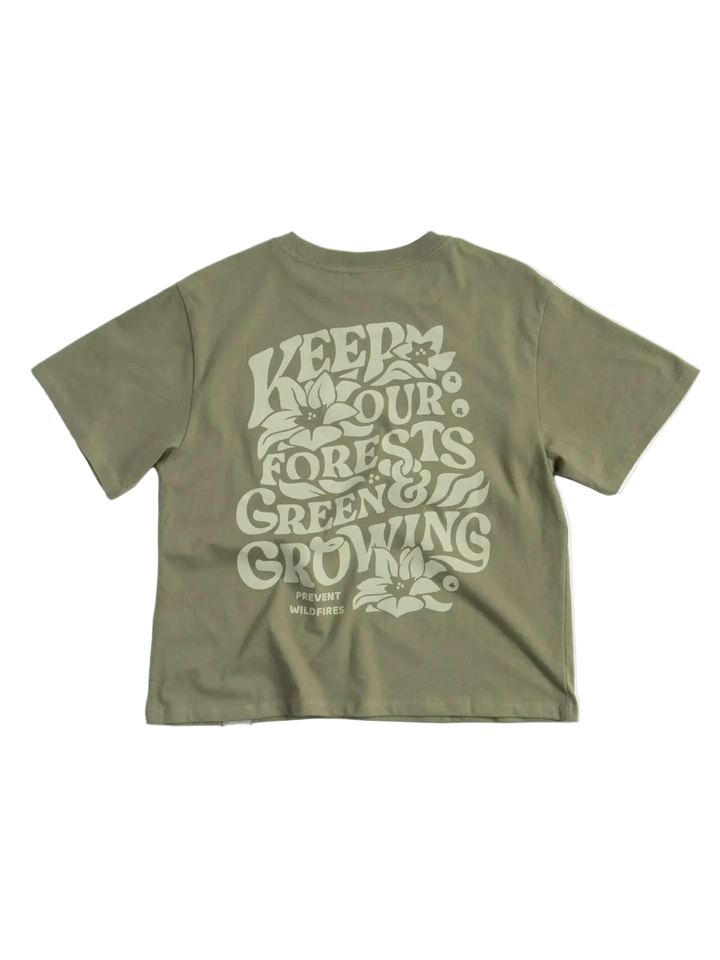 W's Keep Our Forests Green and Growing Short Sleeve Boxy Tee w/Pocket