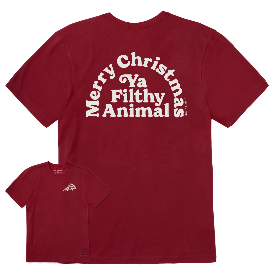 M's S/S Crusher Tee Merry Christmas Ya Filthy Animal