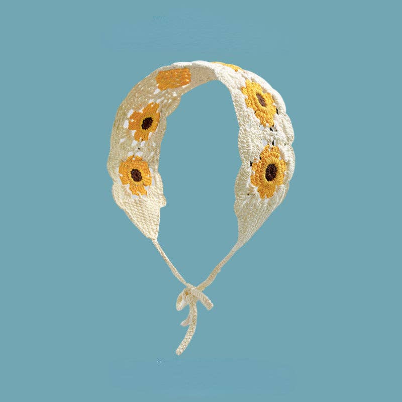 Handmade Crochet Flower Headband - Summer's Perfect Accessor: BLUE