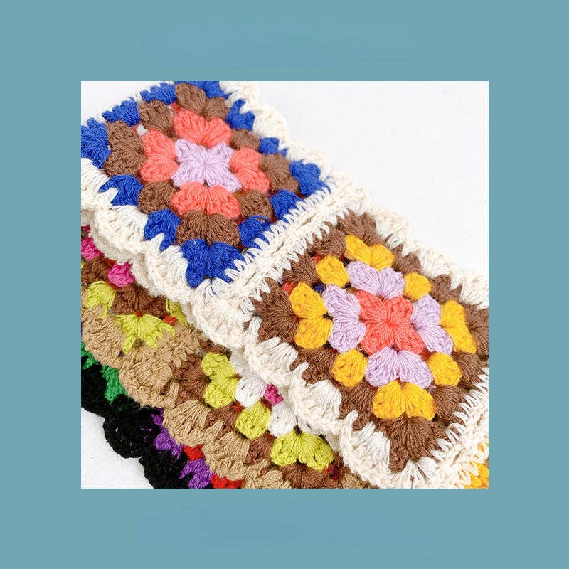 Crochet Flower Hairband: KHAKI