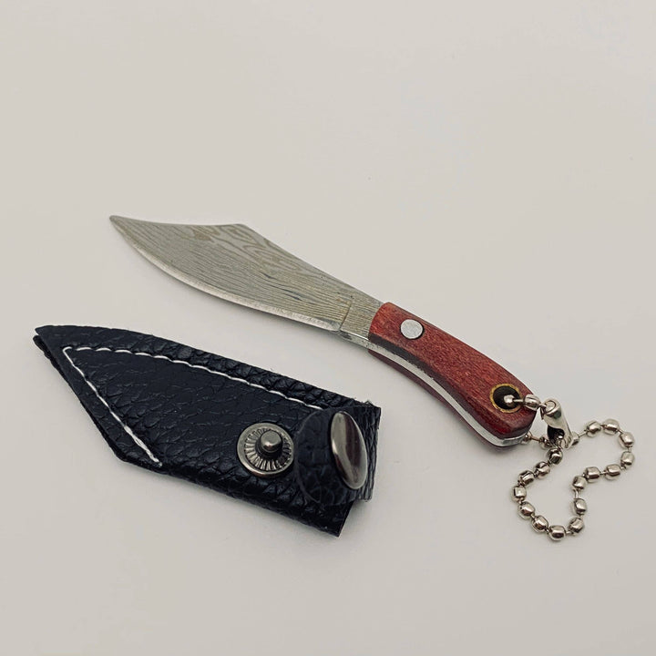 Damascus Pattern Mini Knife with Protective Sleeve: 3#