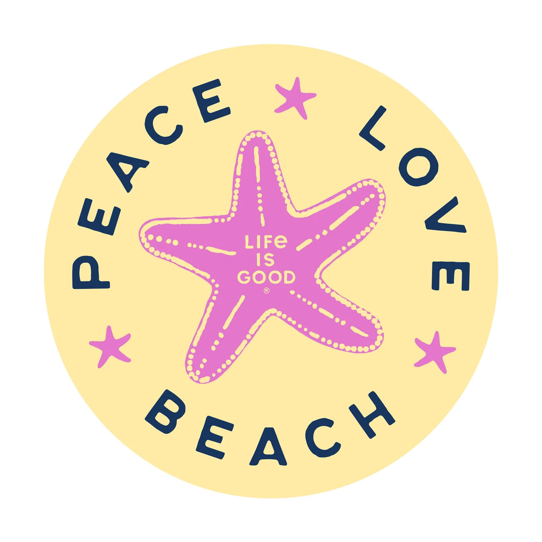 Peace, Love, Beach Sticker
