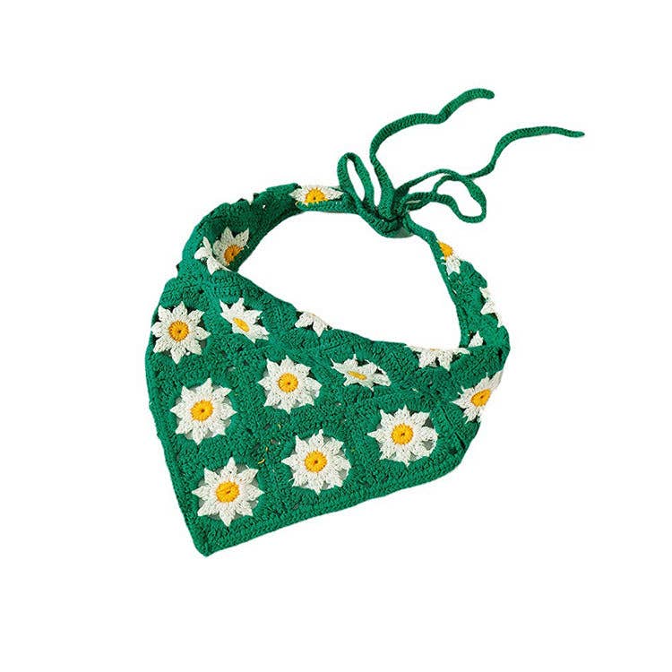 Woven Flower Hairband: White
