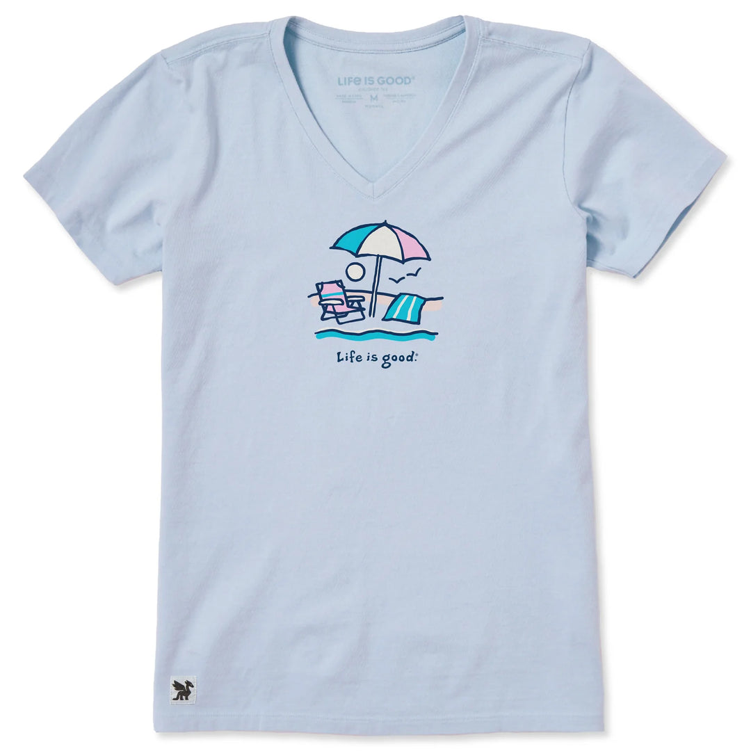 W's Beach Umbrella Scene Short Sleeve Crusher Vee