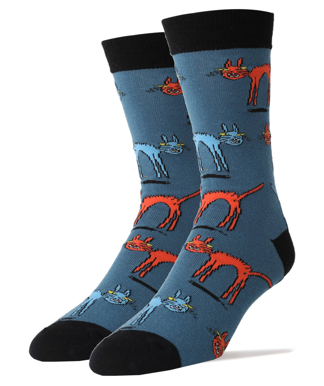 Cat Fight | Men's Cotton Crew Funny Socks