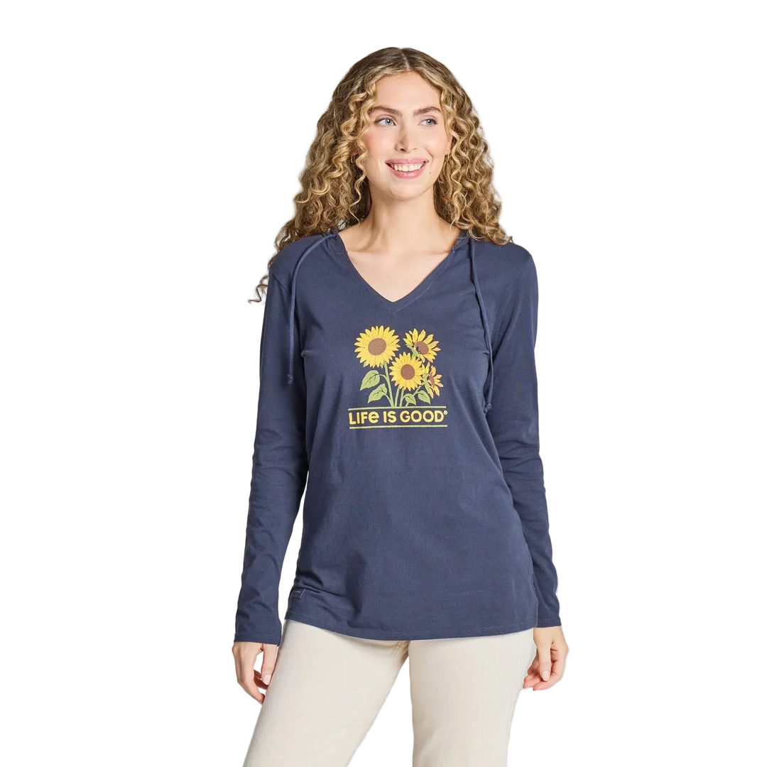 W's Sunflower Field Long Sleeve Crusher-LITE Hooded Tee