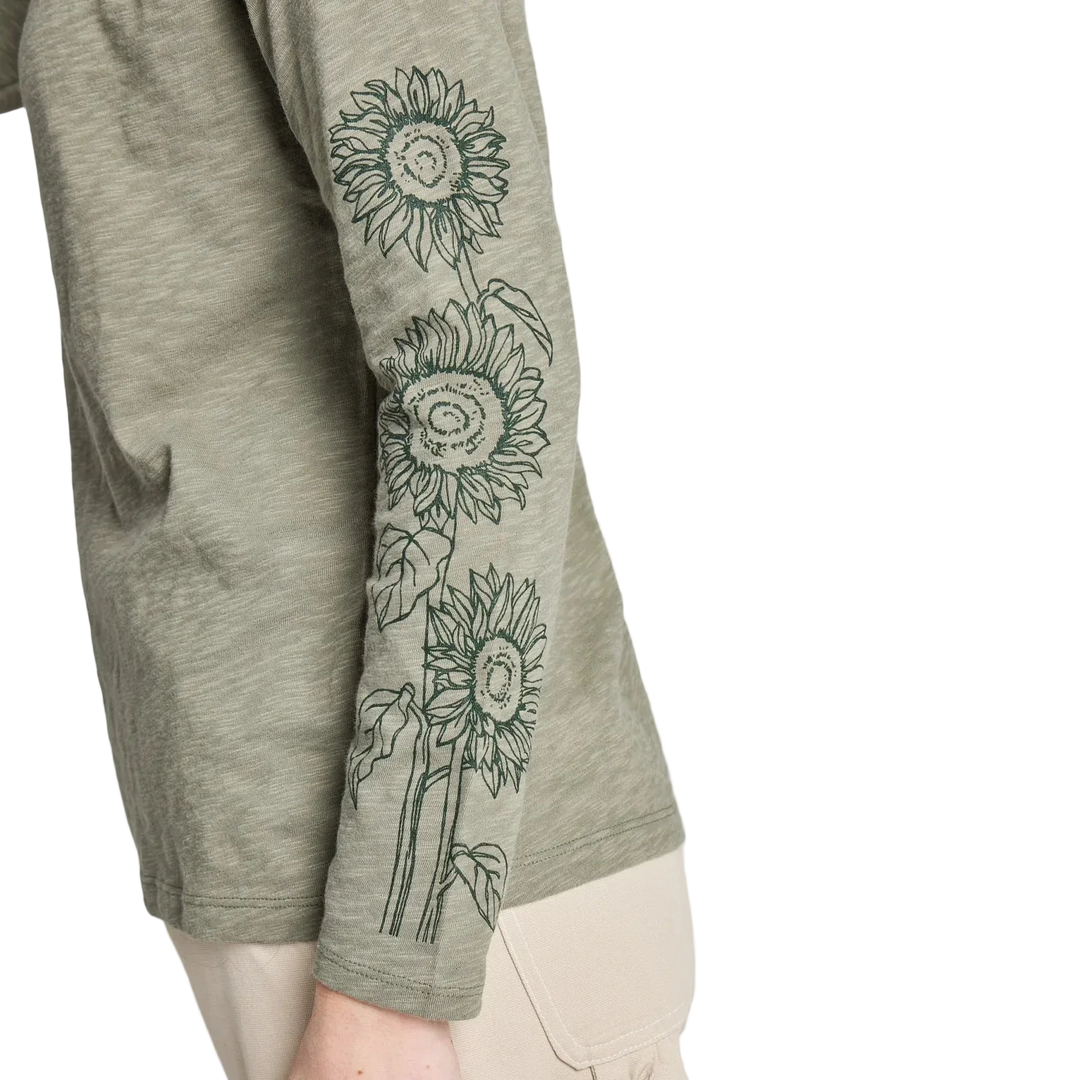 W's Relaxed Sunflower Stalks Long Sleeve Slub Easy Fit Tee