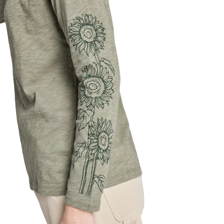 W's Relaxed Sunflower Stalks Long Sleeve Slub Easy Fit Tee