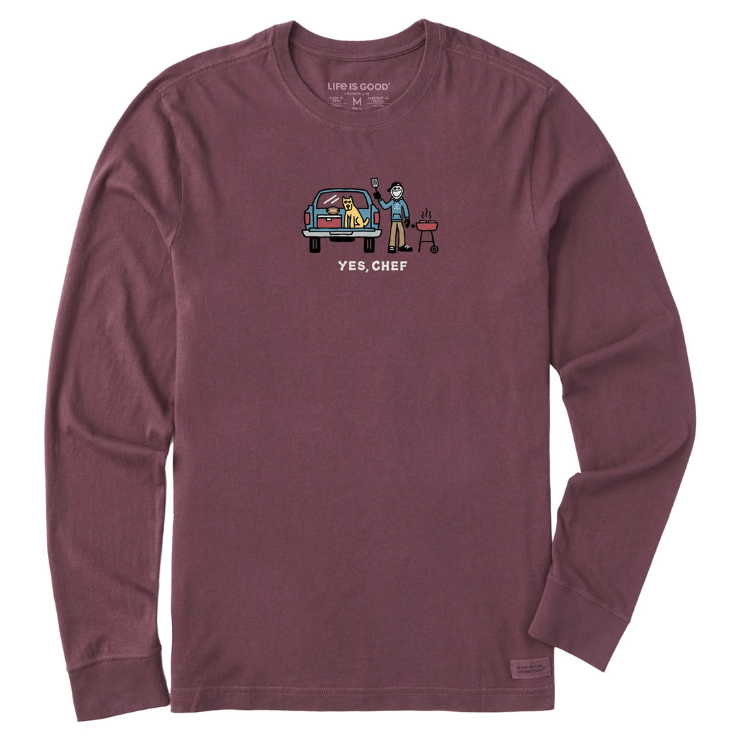 M's Yes, Chef Long Sleeve Crusher Tee