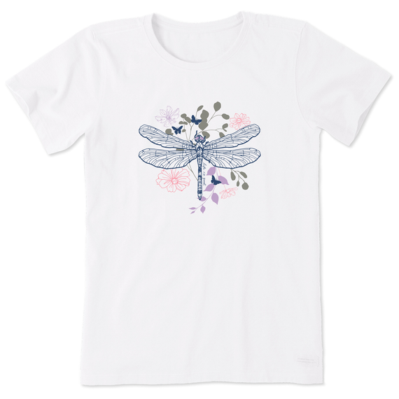 W's Floral Backdrop Dragonfly Crusher Tee