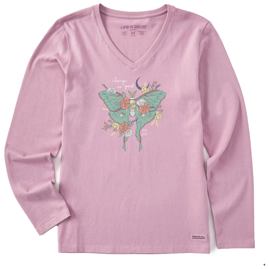 W's L/S Crusher Vee, Fall Luna Moth