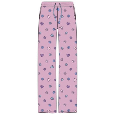 W'S HEARTS AND PAWS PATTERN SNUGGLE PANT,VIOLET PURPLE