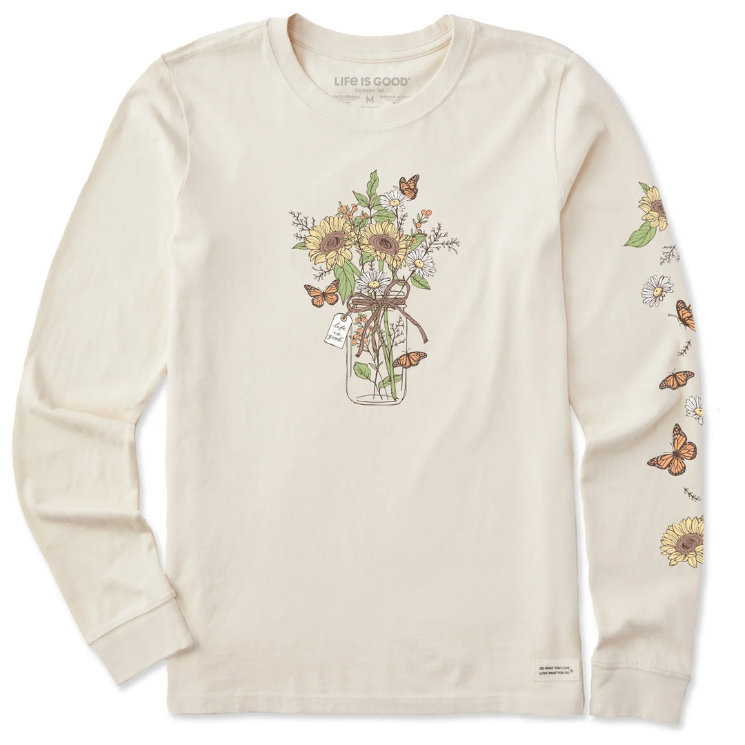 W's L/S Crusher Tee Sunflower Monarch Jar