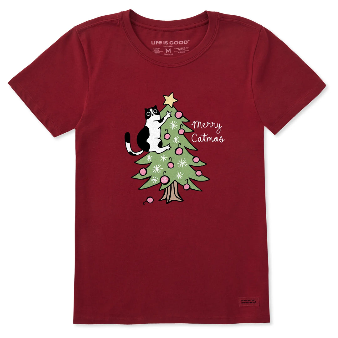 W's S/S Crusher Tee Merry Catmas Climber