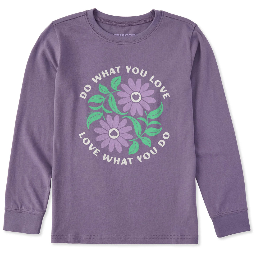K's L/S Crusher Tee Do What You Love Yin Yang Flowers