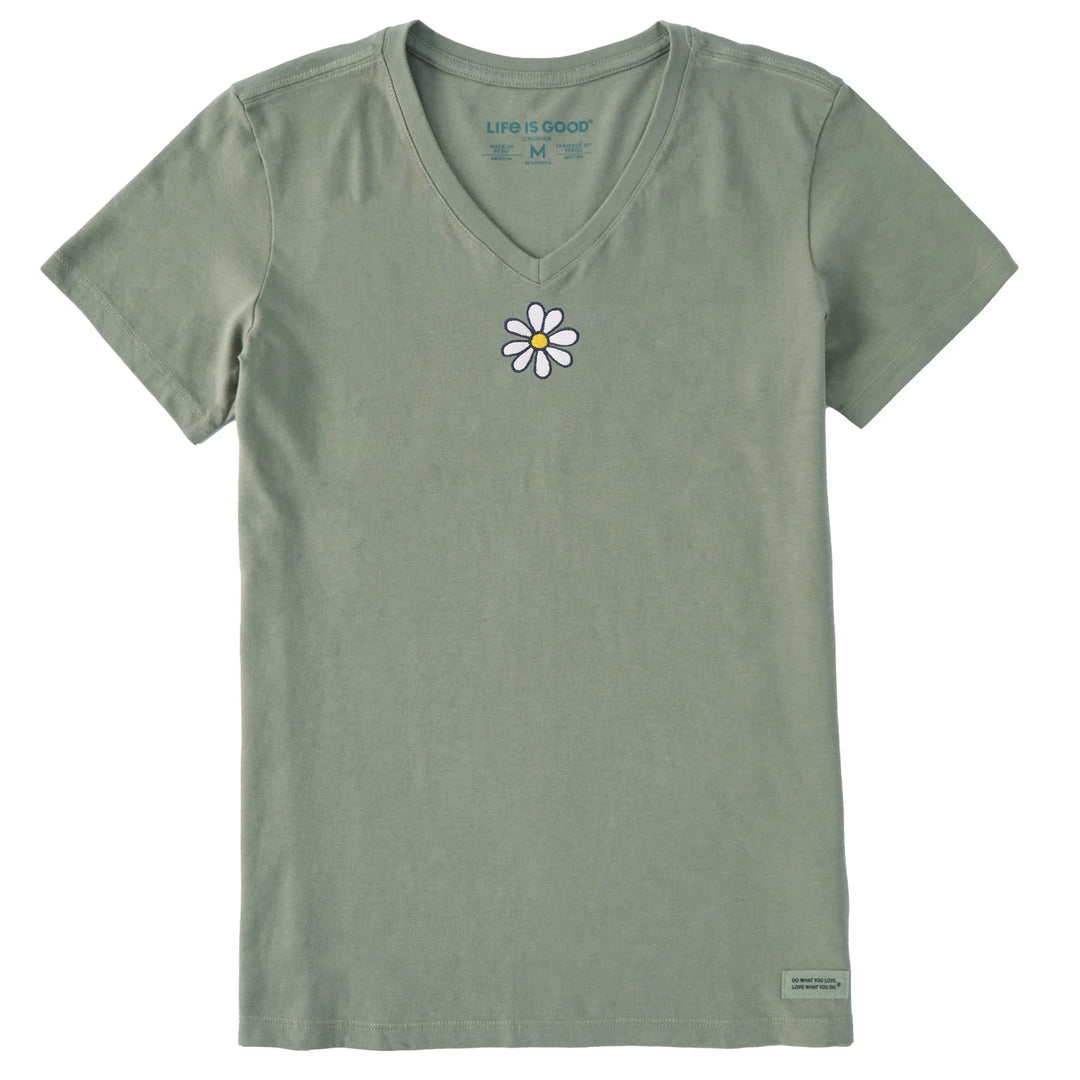W's S/S Crusher Vee Embroidered Daisy