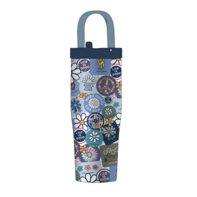 30oz Stainless Corkcicle Go Cup XL, Floral Sticker Collage
