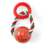 Gingerbread Jake Rope Spiky Ring and Ball Dog Toy
