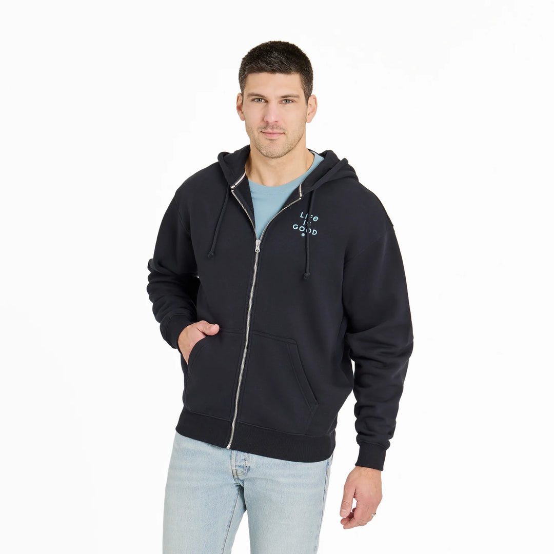 M's Fleece Zip Hoodie Crafty LIG Stacked Good Vibes