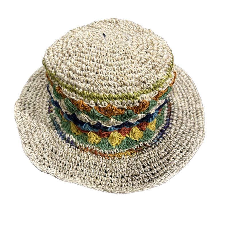 Assorted Multicolored Cotton Hemp Crushed Hats