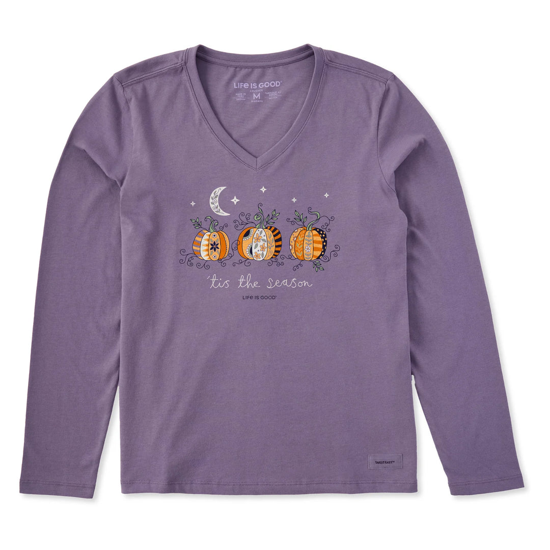 W's L/S Crusher Vee Tis the Season Pumpkins
