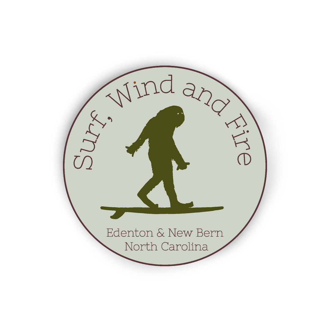 2.5" Sticker Surfing Sasquatch