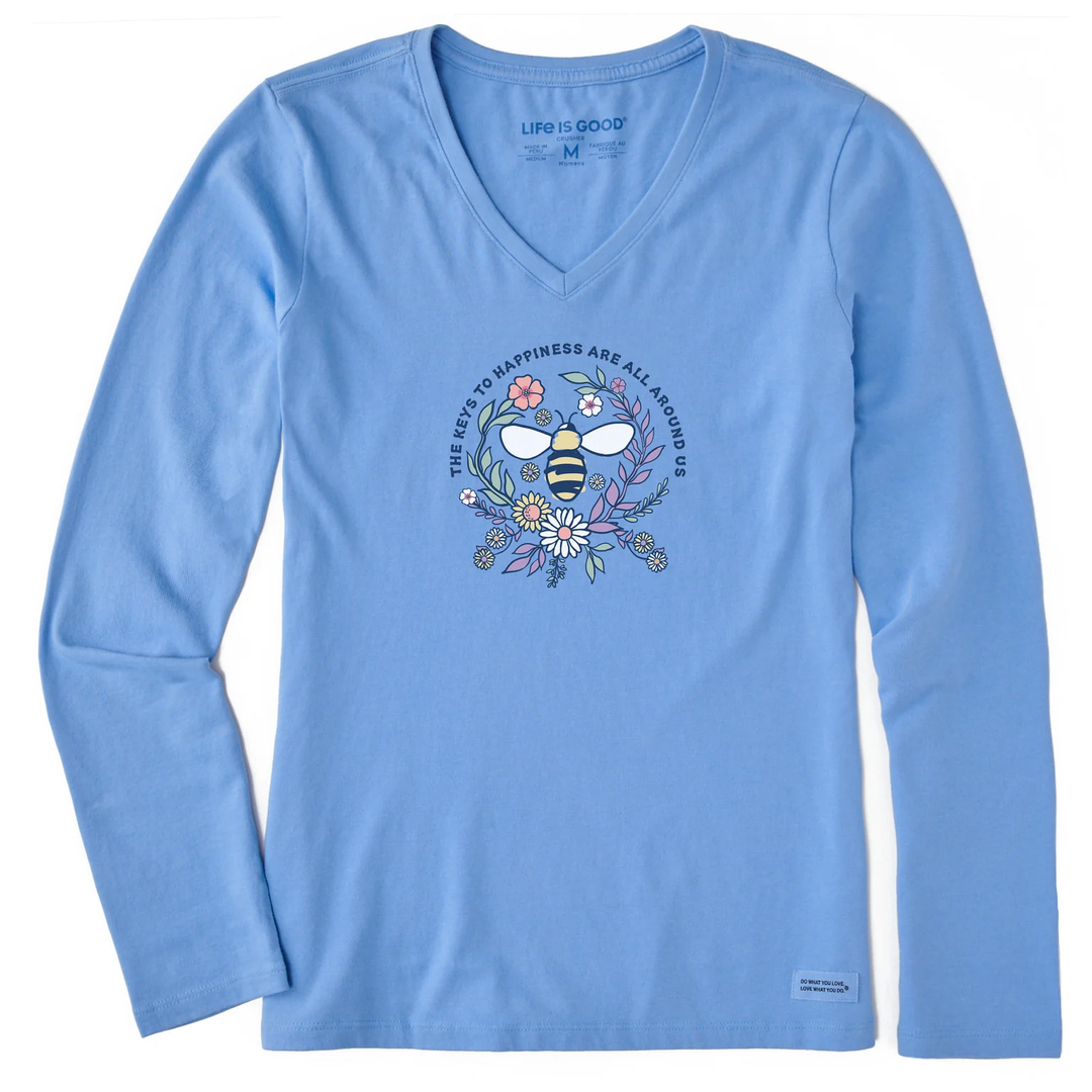 W's L/S Crusher Tee Keys to Happiness Bee