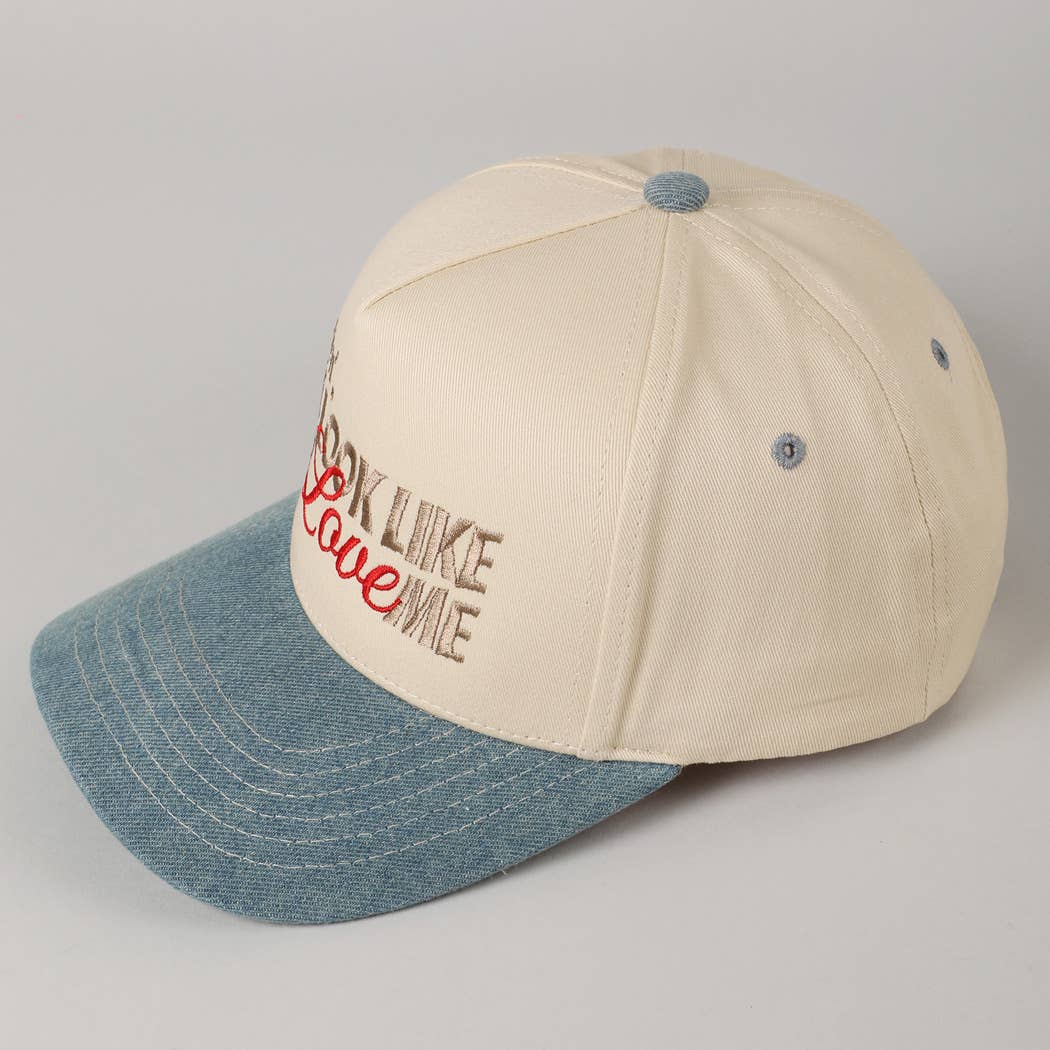 You Look Like You Love Me Embroidery Trucker Hat: Hot Pink / ONE SIZE