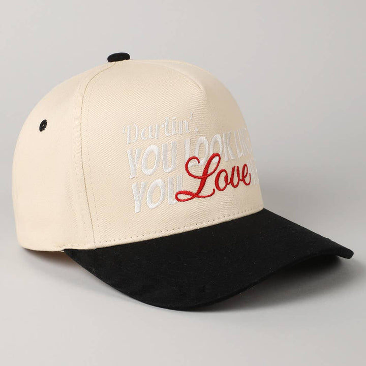 You Look Like You Love Me Embroidery Trucker Hat: Hot Pink / ONE SIZE