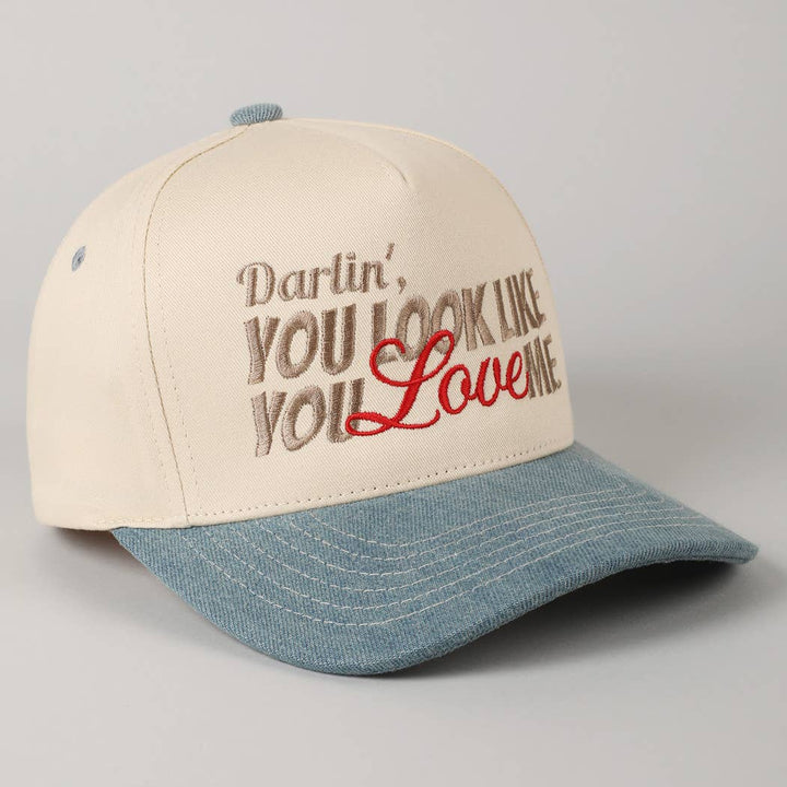You Look Like You Love Me Embroidery Trucker Hat: Hot Pink / ONE SIZE