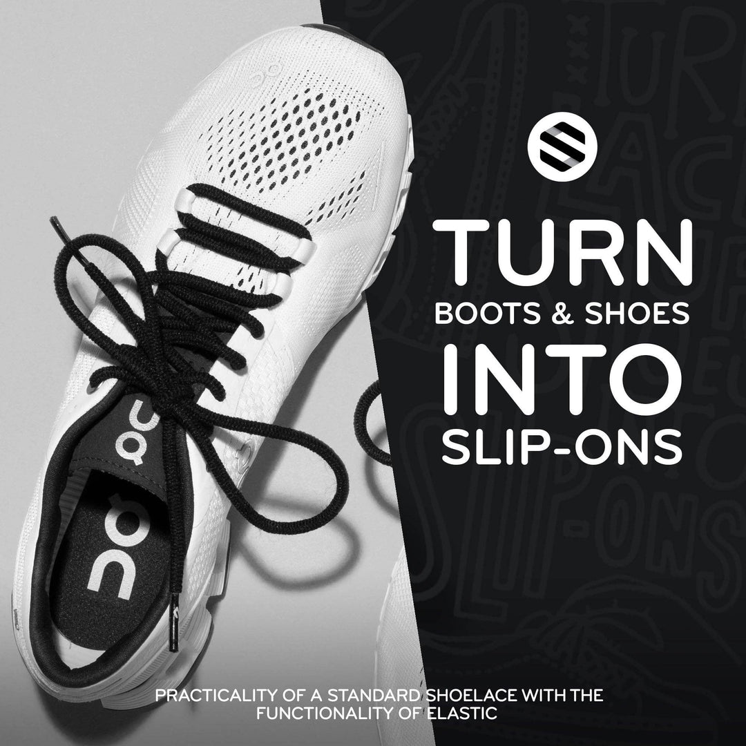 Round Elastic Stretch Shoe Laces: Dark Brown / 55 in