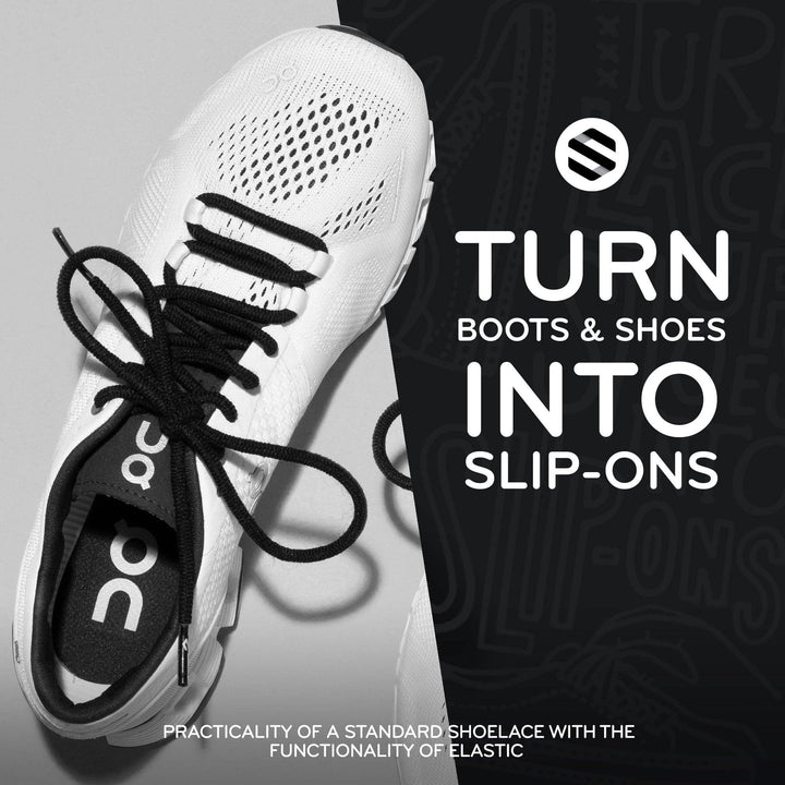 Round Elastic Stretch Shoe Laces: Dark Brown / 55 in