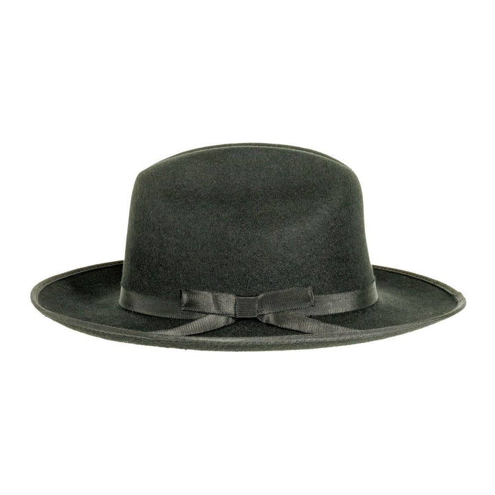 Wool Felt Open Road Fedora Hat - Style Dead End: Black / LG