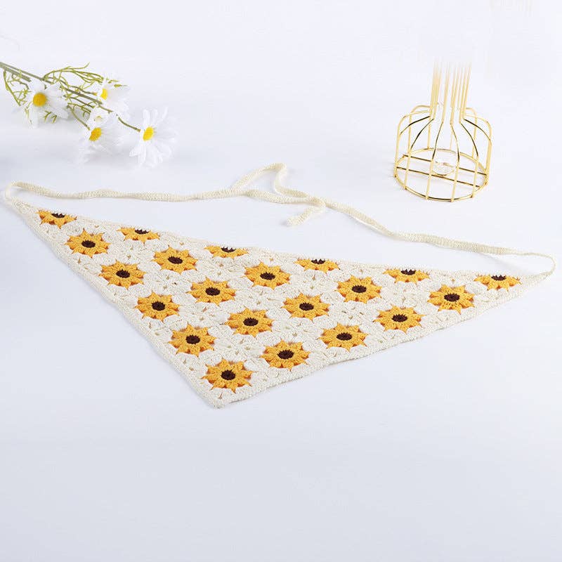Woven Flower Hairband: White