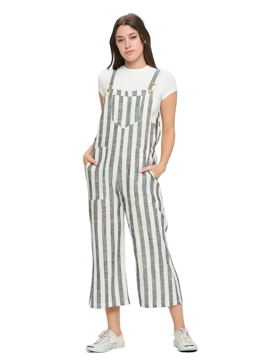 W's Classic Stripes Print Overalls