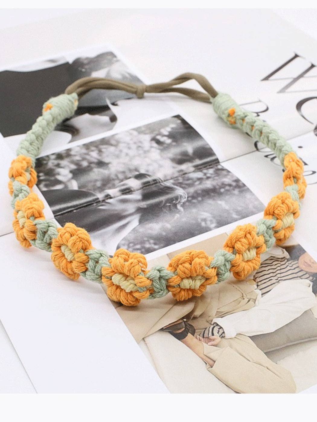 Scarvii - Headband & Hair Accessory with Daisy Flower: Yellow